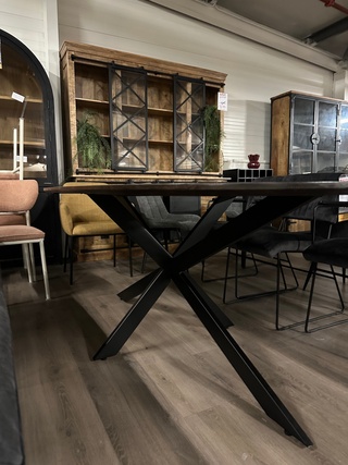 Eetkamertafel Alexandra Deens ovaal 200cm, Mango, zwart